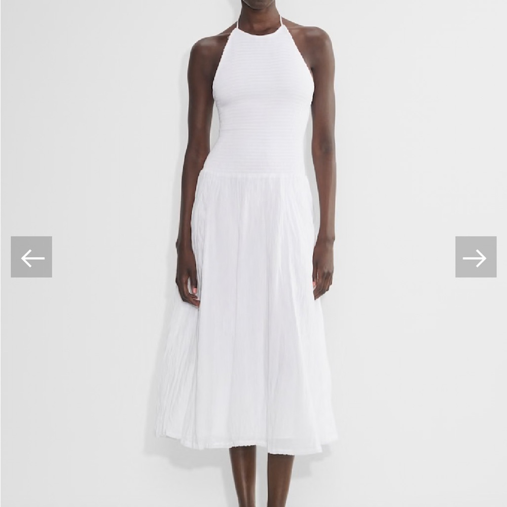 Aritzia White Midi Halter Dress